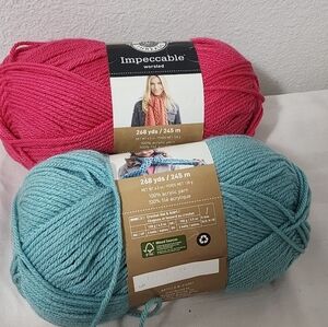 Worsted Acrylic Yarn - Pink & Teal
